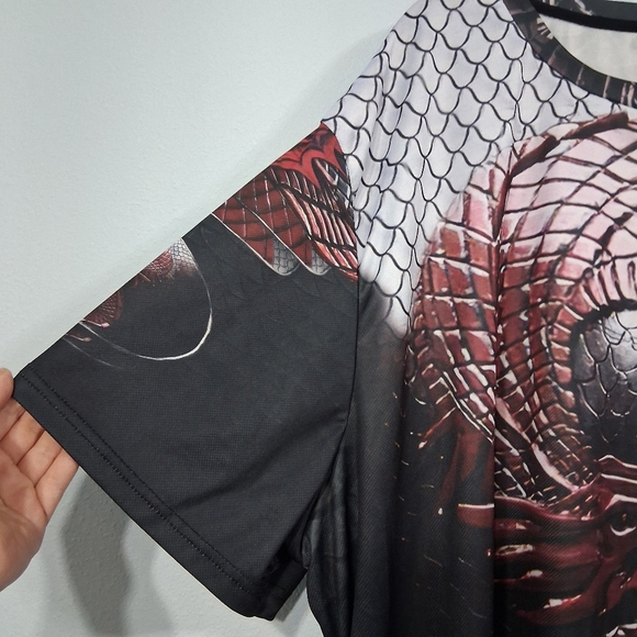 Big Men's Dragon Shirt Tshirt Red Dragon Black White Scales Big & Tall Size 6X - Picture 4 of 12